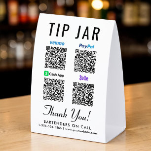 Venmo CashApp PayPal Zelle QR Spendendose Tischaufsteller