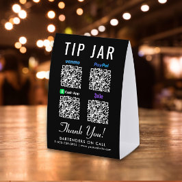 Venmo CashApp PayPal Zelle QR Tip Jar Tischaufsteller