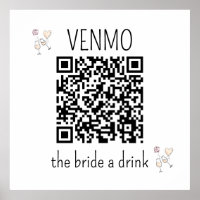 VENMO der Braut ein Drink QR Code Junggesellinnena