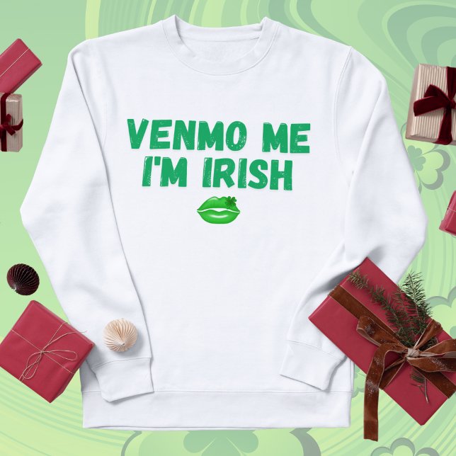 "Venmo Me I'm Irish" Baby T-Shirt - Funny St Patri ("Venmo Me I'm Irish" Baby Tee - Funny St. Patrick's Day Fitted Tee)