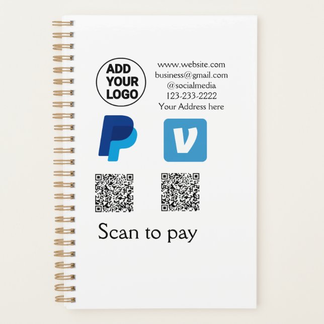 Venmo paypal scan pour payer ajouter q r code logo (Devant)