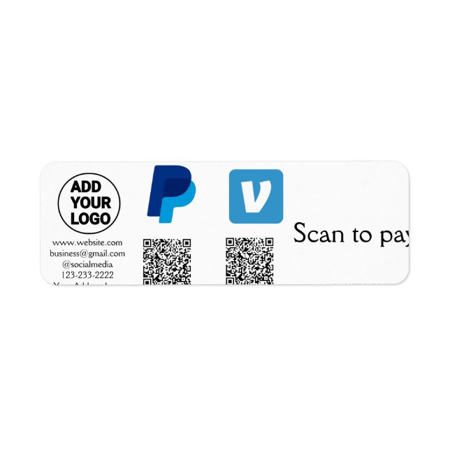 Venmo PayPal-Scan zu zahlen q oder Code-Logo-Text (Vorne)