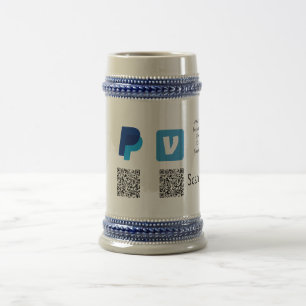 Venmo PayPal-Scan zu zahlen q oder Code-Logo-Text Bierglas