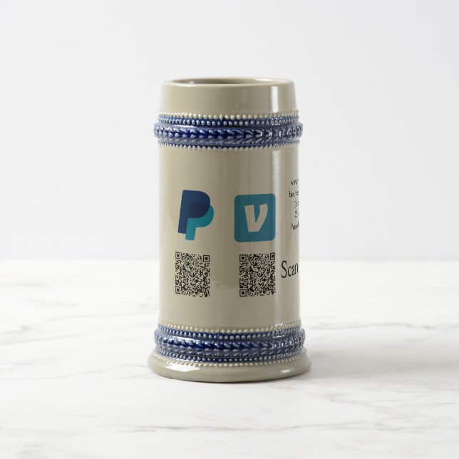 Venmo PayPal-Scan zu zahlen q oder Code-Logo-Text Bierglas (Mittel)