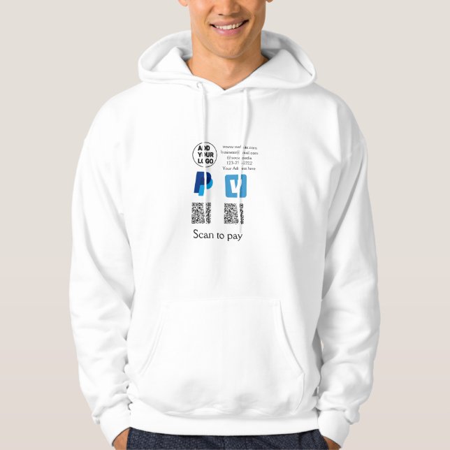 Venmo PayPal-Scan zu zahlen q oder Code-Logo-Text Hoodie (Vorderseite)