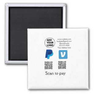Venmo PayPal-Scan zu zahlen q oder Code-Logo-Text Magnet