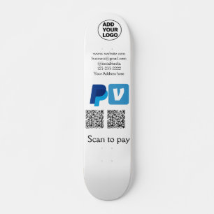 Venmo PayPal-Scan zu zahlen q oder Code-Logo-Text Skateboard
