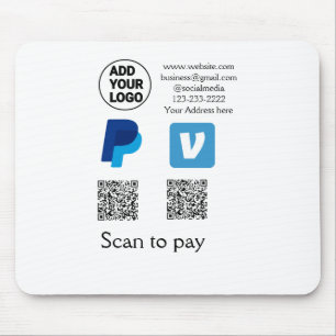 Venmo PayPal Scancode zum Bezahlen Logo Text na Mousepad