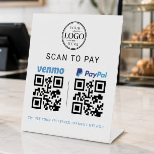 Venmo PayPal Scannen zum Bezahlen Tischdisplay Sockelschild