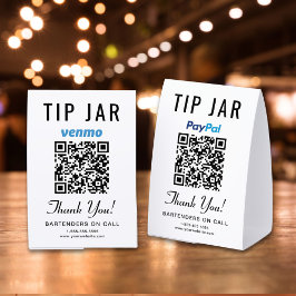 Venmo PayPal Tip Jar QR Business Tischaufsteller