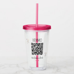 VENMO QR-Code für die Braut für ein Getränk Jungge Acryltrinkbecher