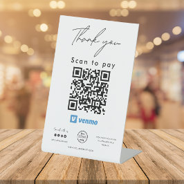 Venmo QR Code Logo Scan to Pay Vielen Dank Sockelschild