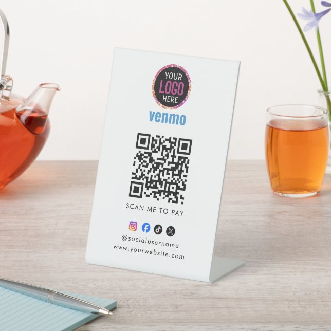 Venmo QR Code Payment | Scan to Pay Business Logo  Sockelschild (In SItu)