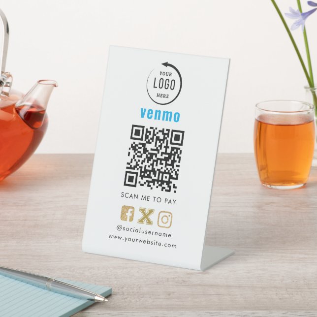 Venmo QR Code Payment | Scan to Pay Business Logo  Sockelschild (In SItu)