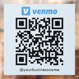 Venmo QR Code Payment Scan zu zahlen Soft Navy Fensteraufkleber