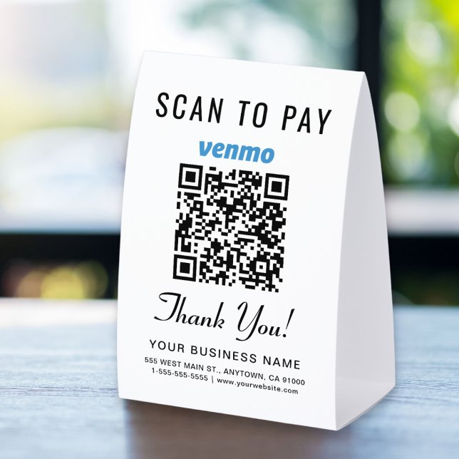 Venmo-QR-Code-Scan zum Bezahlen Tischaufsteller (Von Creator hochgeladen)