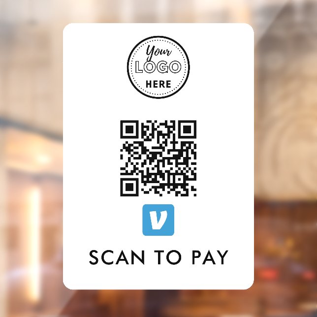 Venmo QR Code Scan zur Bezahlung moderner Logos We Fensteraufkleber (Blatt 2)