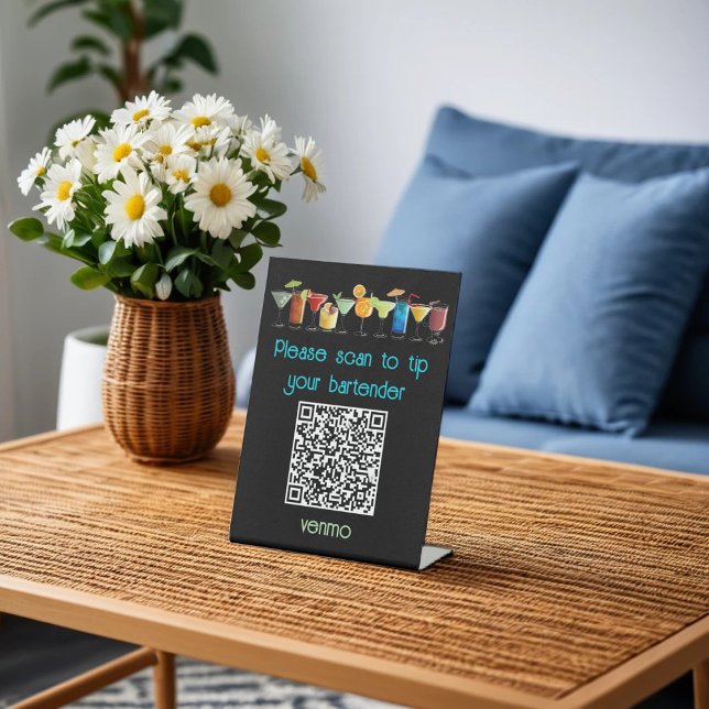 Venmo QR-Code-Tipp-Schild | Sockelschild (Von Creator hochgeladen)