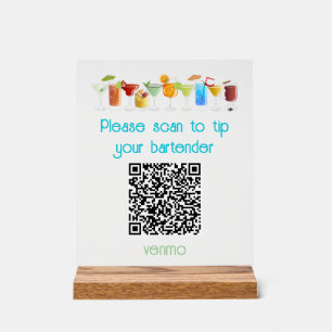 Venmo QR Code Tipp-Zeichen   Acrylschild