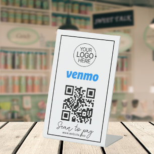 Venmo QR Code Zahlung Hinzufügen Logo-kontaktlose Sockelschild