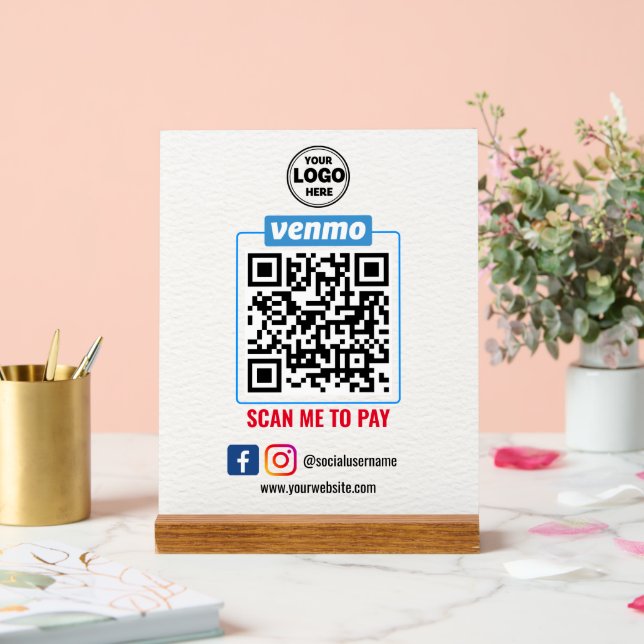Venmo QR Code Zahlung | Recherche, um Unternehmen  Acrylschild (Hochzeit)