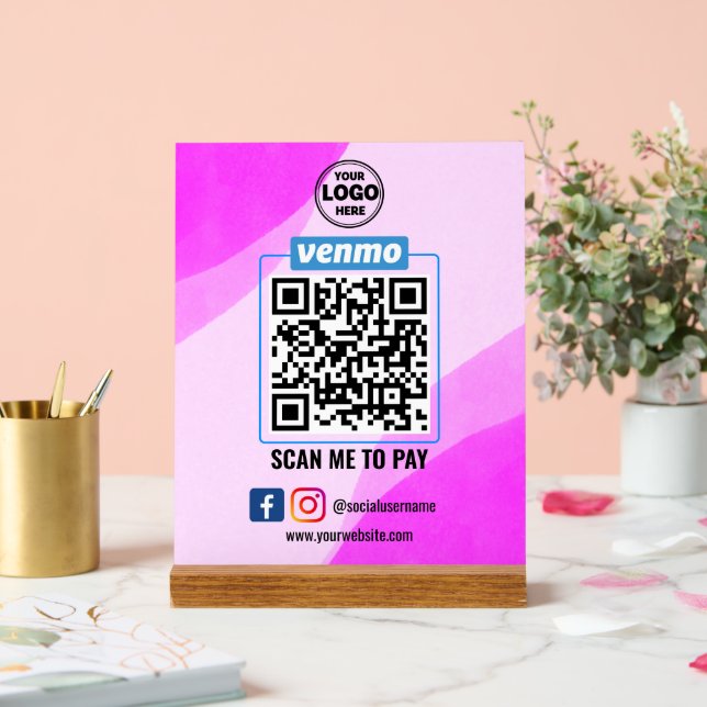 Venmo QR Code Zahlung | Recherche, um Unternehmen  Acrylschild (Hochzeit)