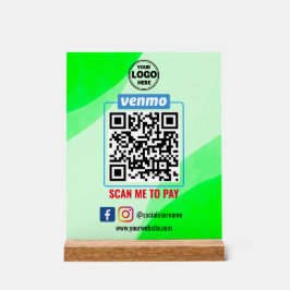 Venmo QR Code Zahlung | Recherche, um Unternehmen  Acrylschild