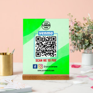 Venmo QR Code Zahlung   Recherche, um Unternehmen  Acrylschild