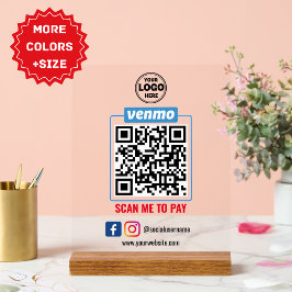 Venmo QR Code Zahlung | Recherche, um Unternehmen  Acrylschild