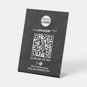 Venmo QR Code Zahlung Scan to Pay Business Logo Sockelschild