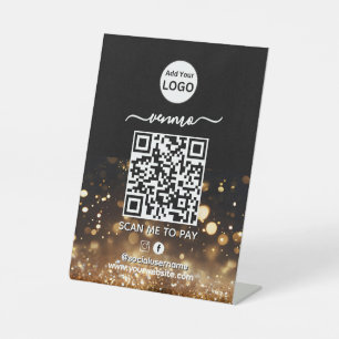 Venmo QR Code Zahlung Scan to Pay Business Logo Sockelschild