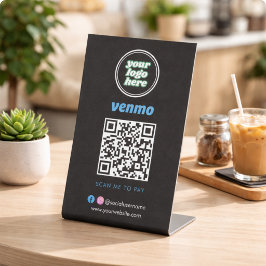 Venmo QR Code Zahlung | Scan to Pay Business Logo Sockelschild
