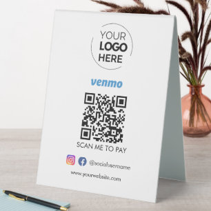 Venmo QR Code Zahlung Scan to Pay Business Logo Tischaufsteller