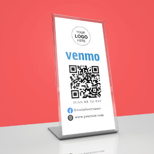 Venmo QR-Code-Zahlung   Scannen Sie zum Bezahlen d Sockelschild