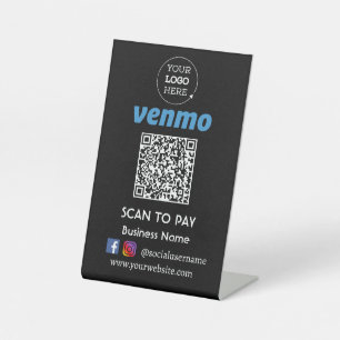 Venmo QR Code Zahlung   Zur Bezahlung scannen Sockelschild