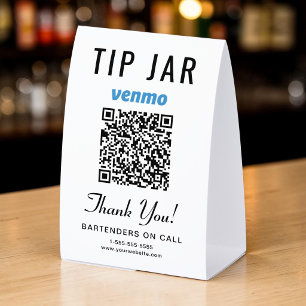 Venmo Trinkgeld-Topf QR Geschäft Tischaufsteller