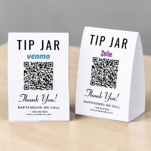 Venmo Zelle Trinkgeld Jar QR Geschäft Tischaufsteller