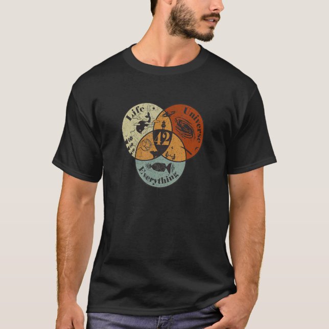 Venn Diagram Life The Universe And Everything  42  T-Shirt (Vorderseite)