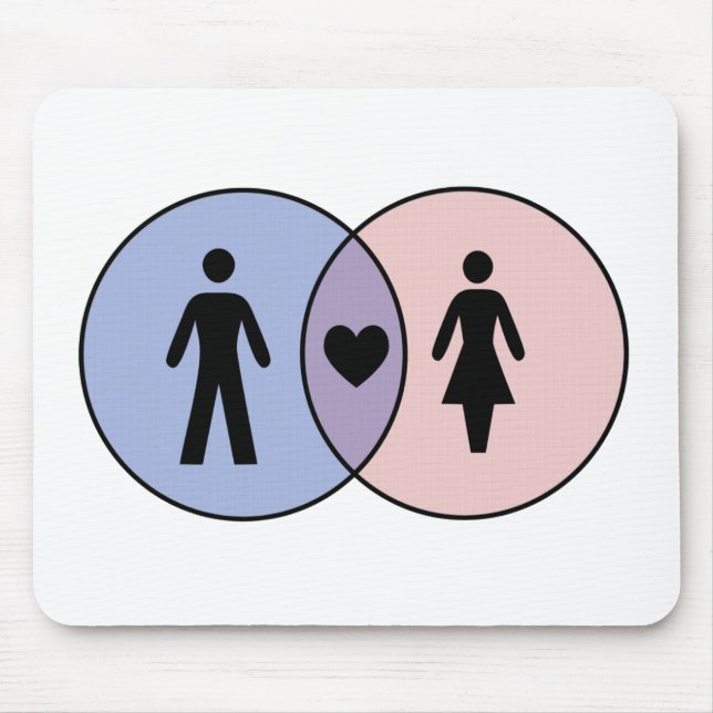 Venn Diagramm Boy + Girl Mousepad (Vorne)