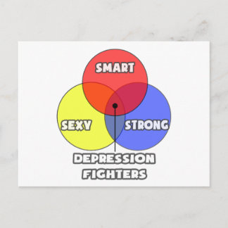 Venn Diagramm .. Depressionskämpfer Postkarte