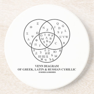 Venn Diagramm der Grieche-, lateinischer u. Sandstein Untersetzer
