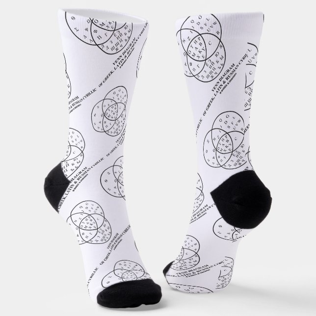 Venn-Diagramm des Griechischen, Lateinischen und R Socken (Gewinkelt)