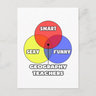 Venn Diagramm .. Geografische Lehrer Postkarte