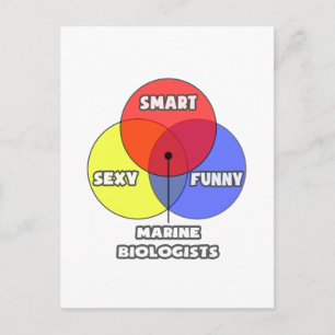 Venn Diagramm .. Meeresbiologen Postkarte