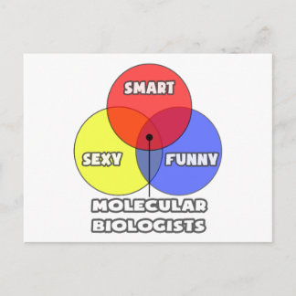 Venn Diagramm .. Molekularbiologen Postkarte