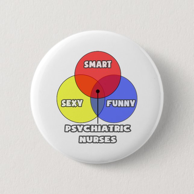 Venn Diagramm .. Psychiatrische Krankenpflege Button (Vorderseite)