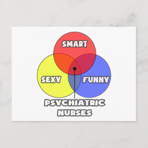 Venn Diagramm .. Psychiatrische Krankenpflege Postkarte