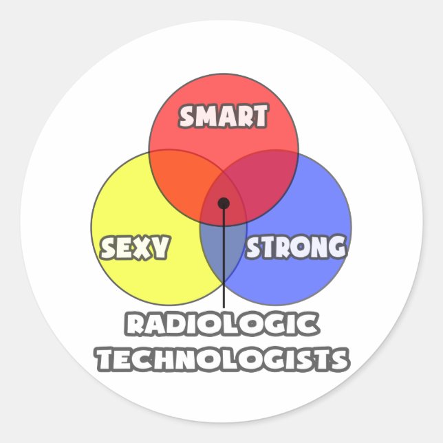 Venn Diagramm .. Radiologiker Runder Aufkleber (Vorderseite)