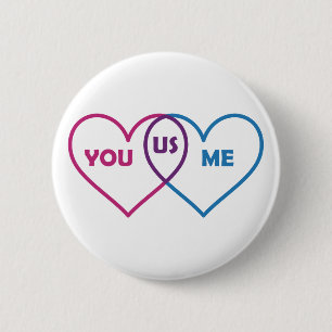 Venn Diagramm-Valentinsgruß - Sie ich wir Button