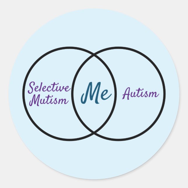 Venn Doppeldiagnosediagramm Runder Aufkleber (Vorderseite)